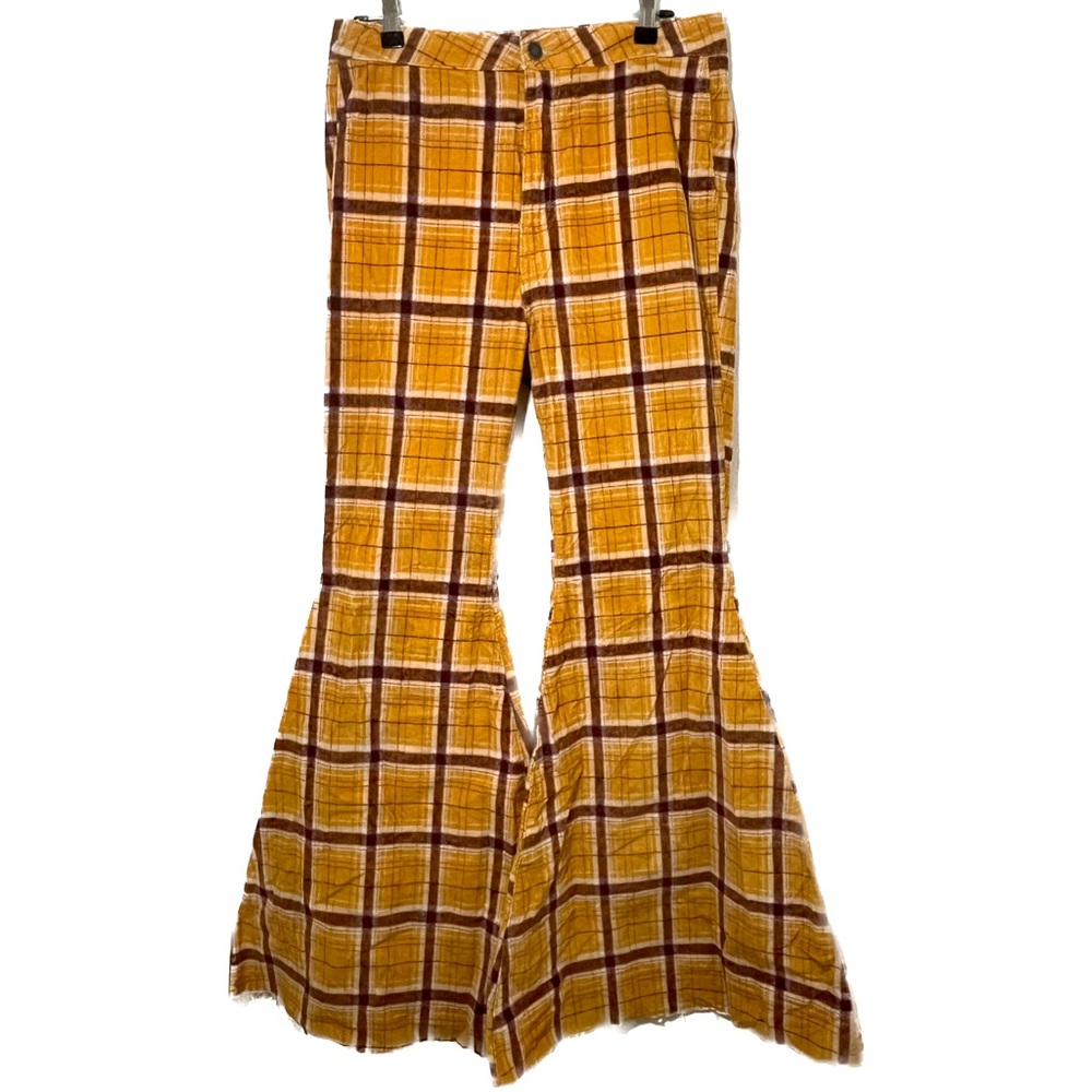 Super cute free people 70s inspired bell bottom plaid pants